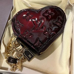 Louis Vuitton Heart Monogram Vernis Coin Purse Amarante
